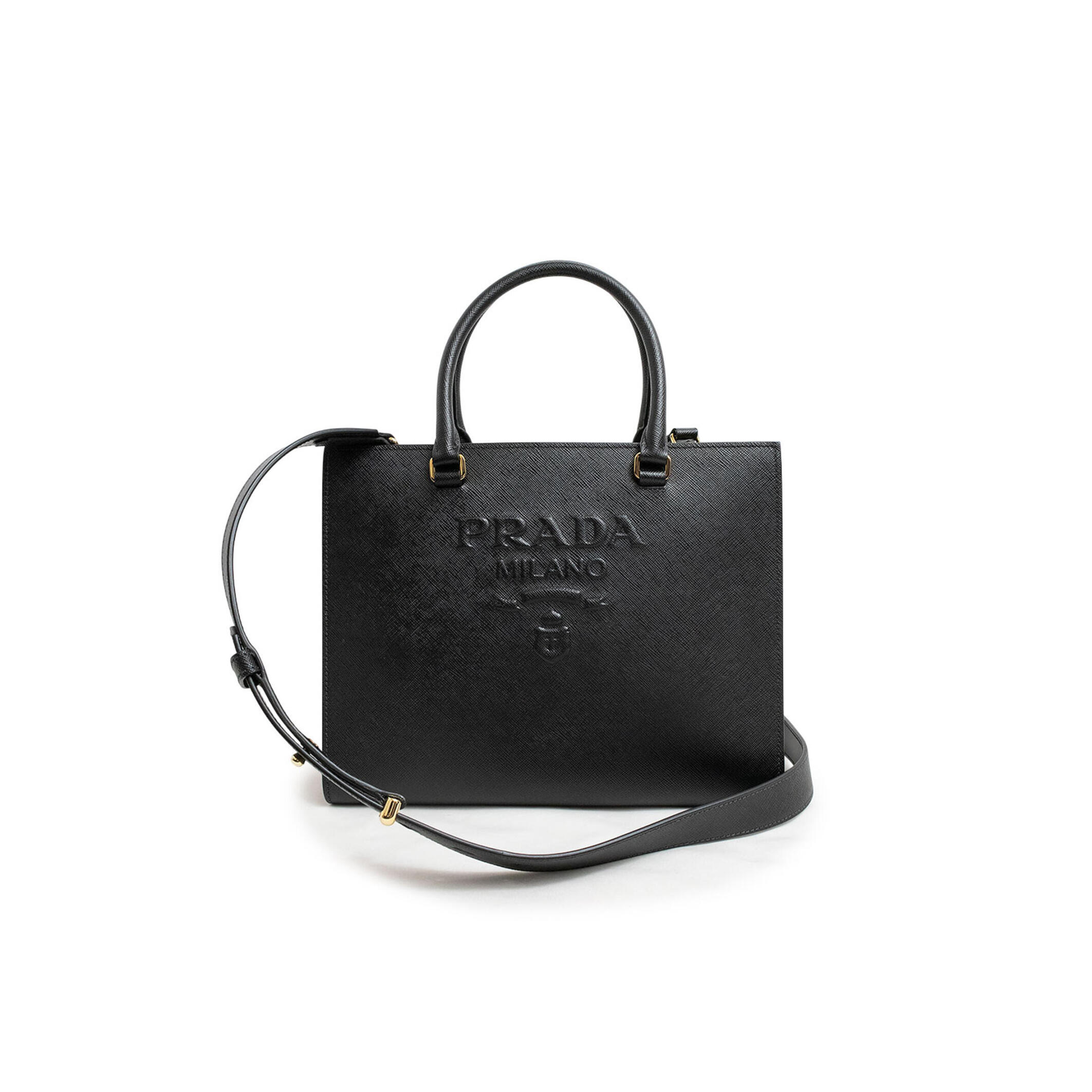 Pra*a medium saffiano leather tote bag 1ba337 (28*22*9cm)